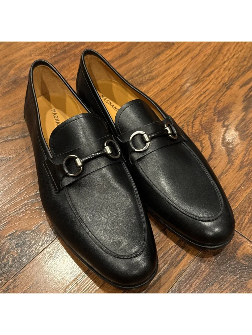 New Magnanni Black  Loafers Shoes Men's Size 11.5